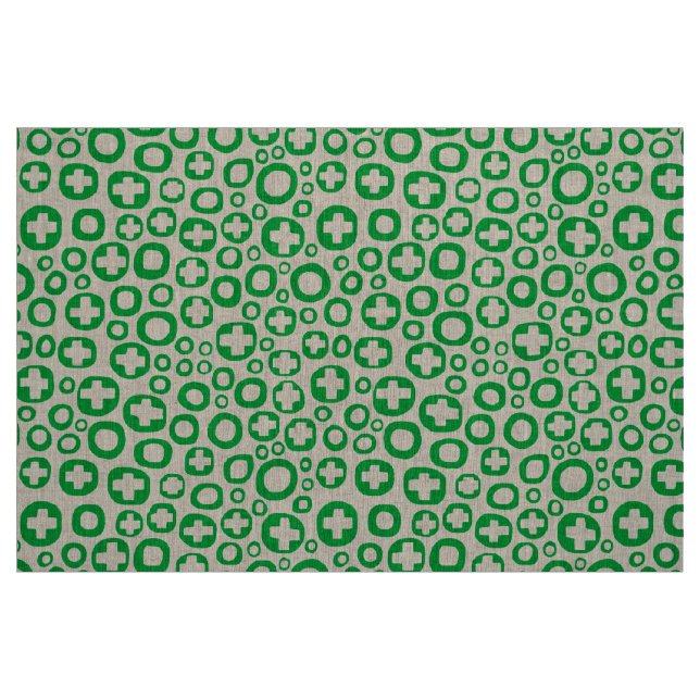 Tela 050215 - Verde de hierba sobre blanco ("Cuarto gordo" (fat quarter))