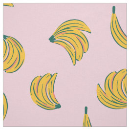 Tela (12 in) ilustraciones Guay bananeros de fondo rosa