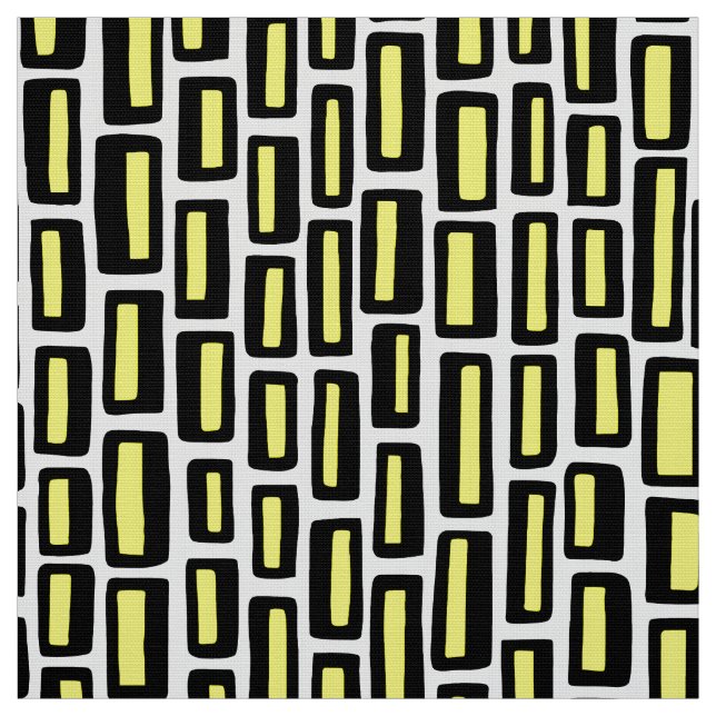 Tela 200515 - Negro y Amarillo sobre Blanco (Retal)