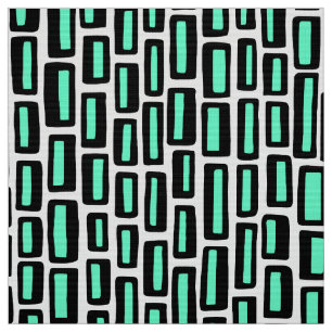 Tela 200515 - Negro y turquesa en blanco