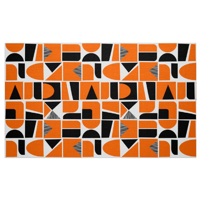 Tela 230616 - Naranja y negro. ("Cuarto gordo" (fat quarter))
