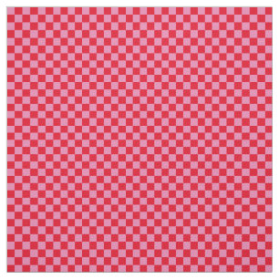 Tela .25 pulg. tablero de cheques rosa y rojo