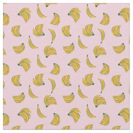 Tela (2 in) ilustraciones Guay bananeros de fondo rosa
