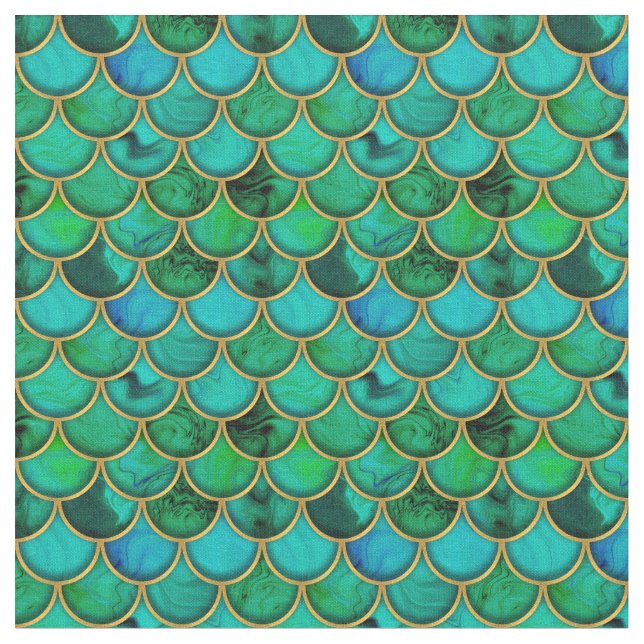 Tela 3.ª balanza verde con oro (De cerca)