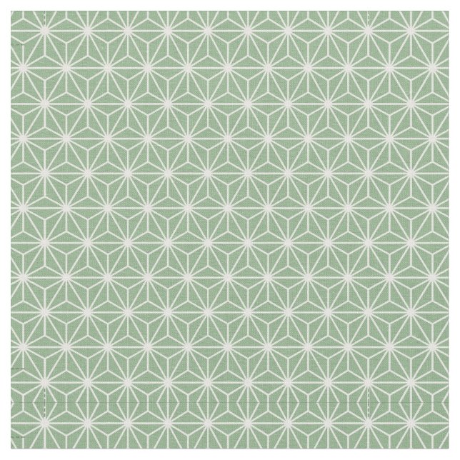 Tela 3.75" Bebés japoneses verdes de Asanoha se cuelgan (De cerca)