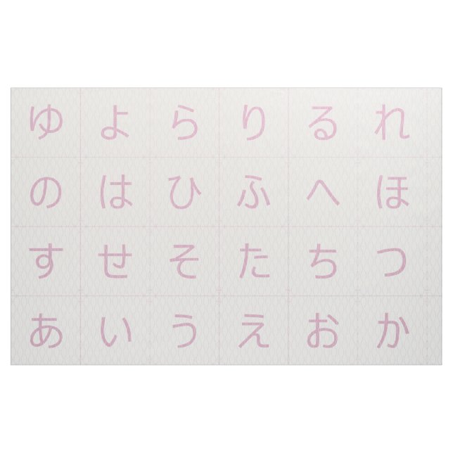 Tela 3.75" Bloques Hiragana de bebés enfrentan el Tatew ("Cuarto gordo" (fat quarter))