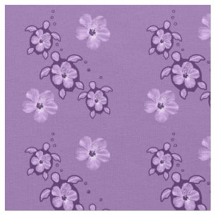 Tela 3 Tejido de tortugas moradas honu