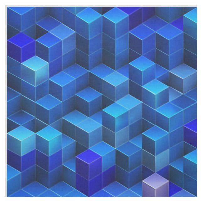 Tela 3D azul cubica el modelo geométrico abstracto (Retal)
