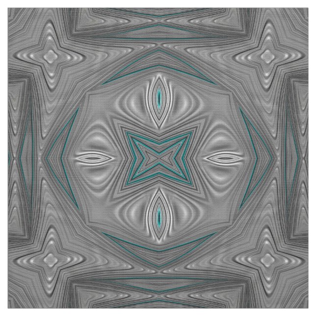 Tela ¡3D! Turquesa blanco gris plateado ~ (Retal)