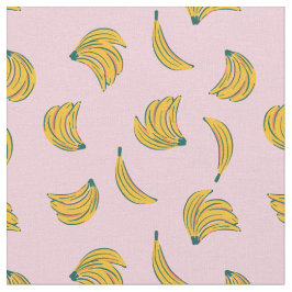 Tela (4 in) ilustraciones Guay bananeros de fondo rosa