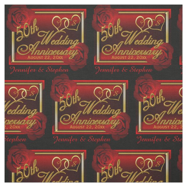 Tela 50° Aniversario del Boda de Oro de los rosas (Retal)