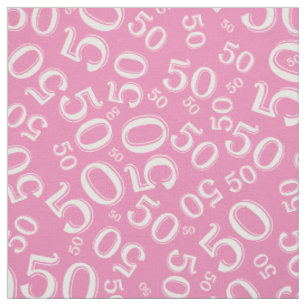 Tela 50.o Rosa y blanco del modelo del número del