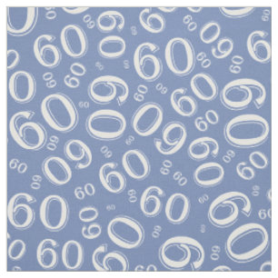 Tela 60.º patrón de número aleatorio azul y blanco 60