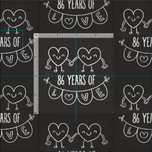 Tela 86° Aniversario Regalo Corazones de Chalk