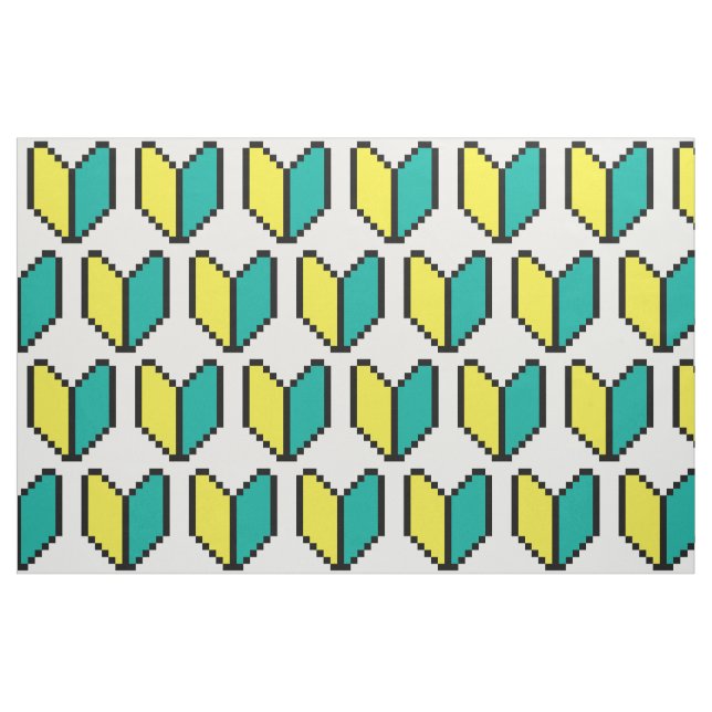 Tela 8 Bit Pixel Wakaba / Marca de Principiante ("Cuarto gordo" (fat quarter))