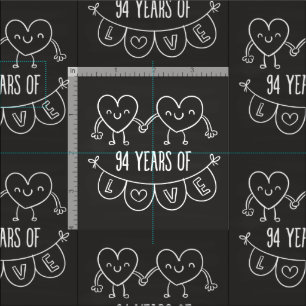 Tela 94° Aniversario Regalo Corazones de Chalk