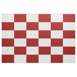 Tela a cuadros roja y blanca geométrica de los