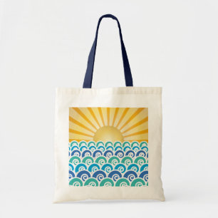 Tela A lo largo del bolso azul de las ondas