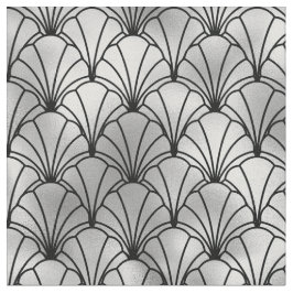 Tela Abánico de concha Art Deco negro plateado