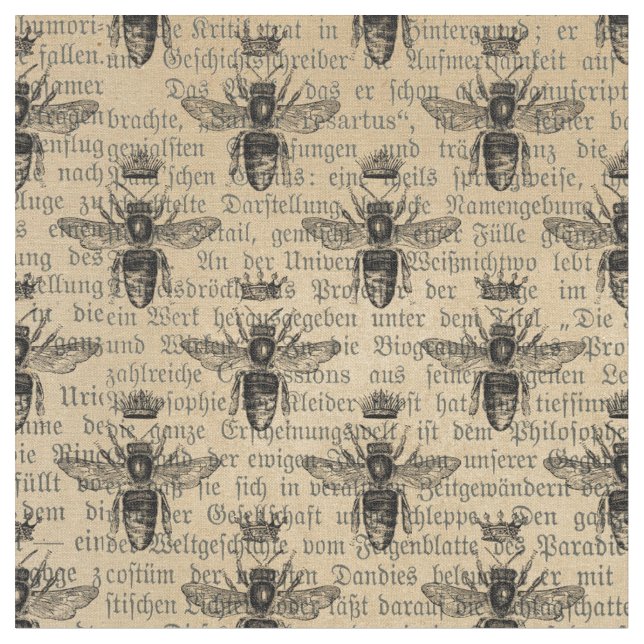 Tela Abeja Reina Vintage (De cerca)