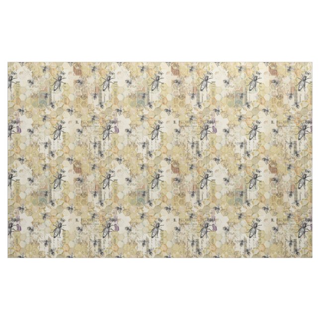 Tela Abejas Vintage En Panal ("Cuarto gordo" (fat quarter))