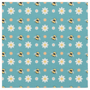 Tela Abejas y flores