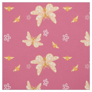 Tela Abejas y mariposas