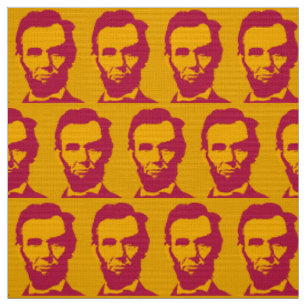 Tela Abraham Lincoln en Pop Art Naranja y Rojo
