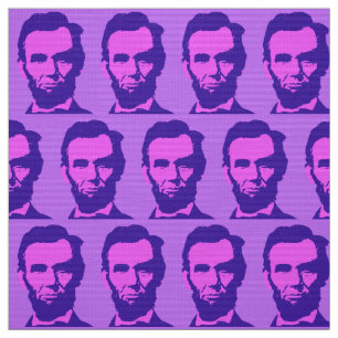 Tela Abraham Lincoln en rosa y púrpura