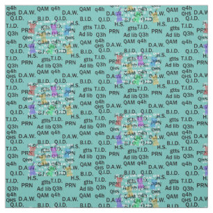 Tela Abreviaturas del tejido farmacéutico Verde azulad