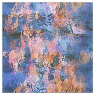 Tela Abstración de agua azul y Naranja