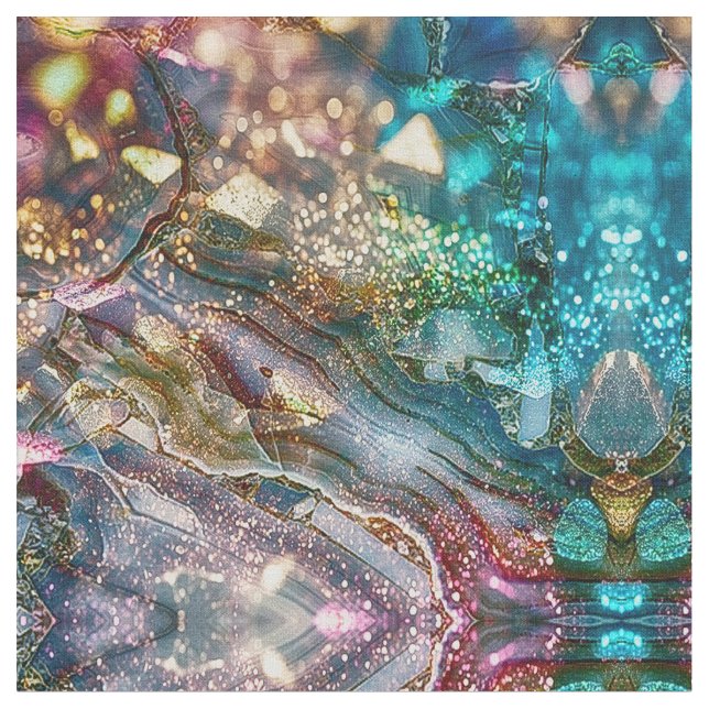 Tela Abstract Glitter and Marble Pink and Blue (De cerca)