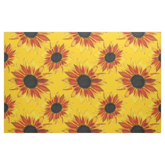 Tela abstracta del girasol ("Cuarto gordo" (fat quarter))