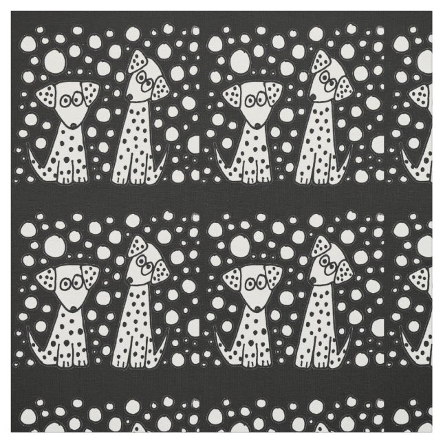 Tela abstracta manchada divertida de los perros (Retal)