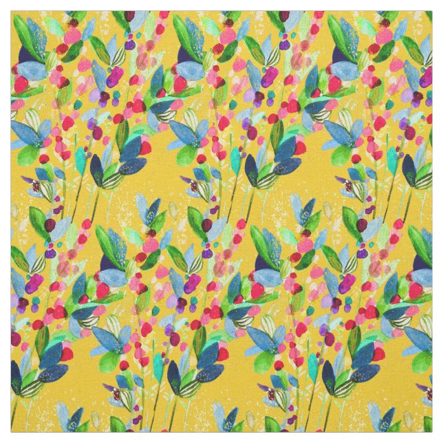 Tela Abstracto acuarela colorida floral (Retal)