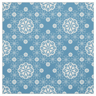 Tela Abstracto de apertura patrón floral en azul claro