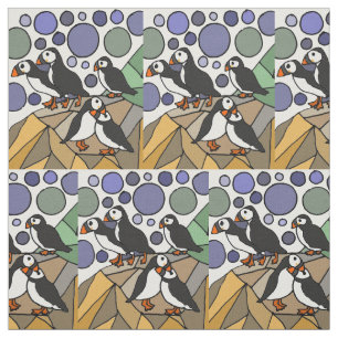 Tela Abstracto de pájaros graciosos de Puffin