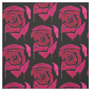 Tela Abstracto gótico acuarela rosa original floral