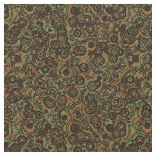 Tela abstracto naranja verde marrón y negro