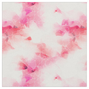 Tela Abstracto y líneas rosadas y blancas
