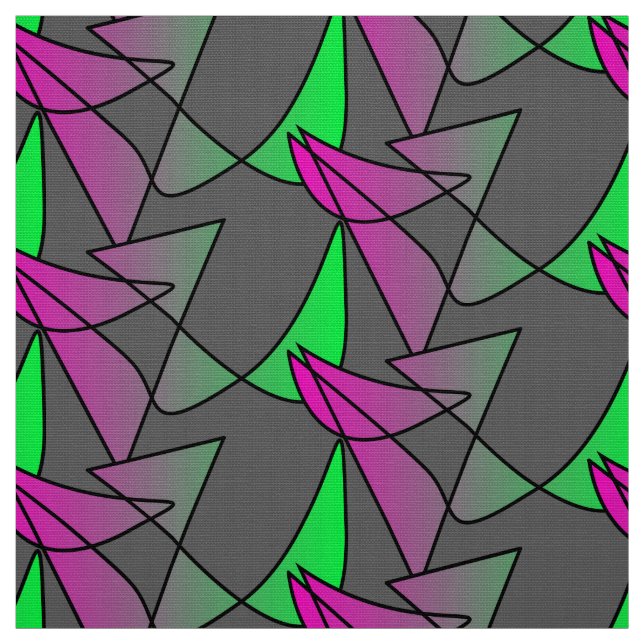 Tela Abstraktes buntes Stoffmuster Pink Grün Neon (Retal)