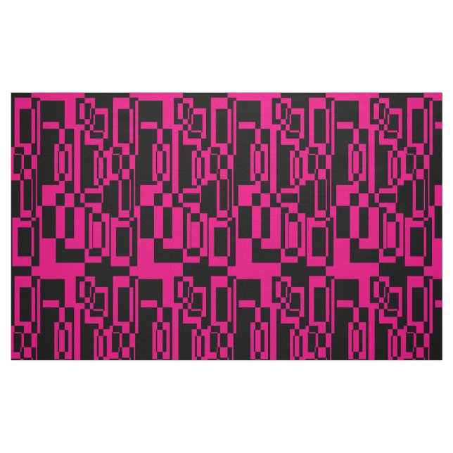 Tela Abstraktes Pink/Schwarz Muster  Formen ("Cuarto gordo" (fat quarter))