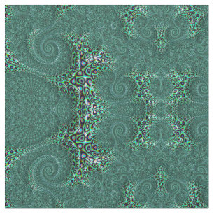 Tela Acero Verde azulado Octopus  de arte fractal fino