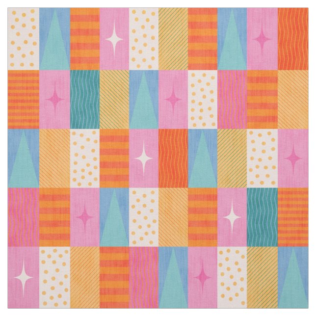 Tela Acogedor Parche Geométrico De Invierno. (Retal)