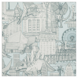 Tela Actividad de pino toile Jurassic LA
