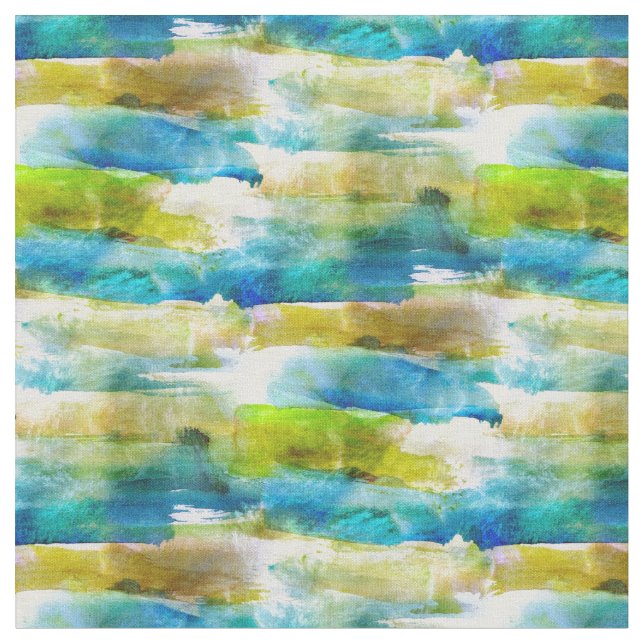 Tela Acuarela abstracto verde, azul (De cerca)