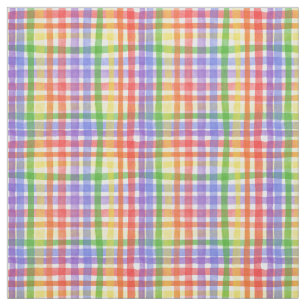 Tela Acuarela Arcoiris Plaid / Gingham