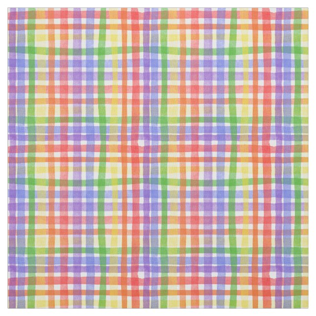 Tela Acuarela Arcoiris Plaid / Gingham (Retal)