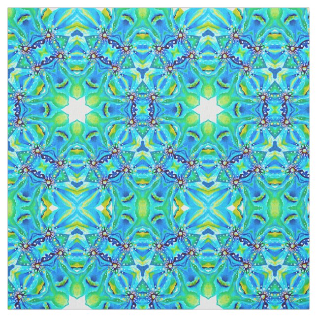 Tela Acuarela Color de la mancha Monograma Verde Resume (Retal)