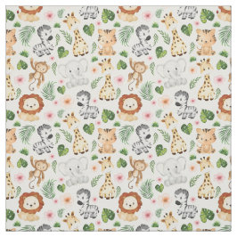 Tela Acuarela Cute Safari Animales para Niños